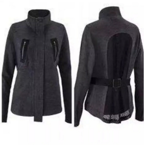 Cabi #3184 Love Carol Gray Jacket Mesh Moto SZ XS Blazer Stretch - Picture 1 of 7